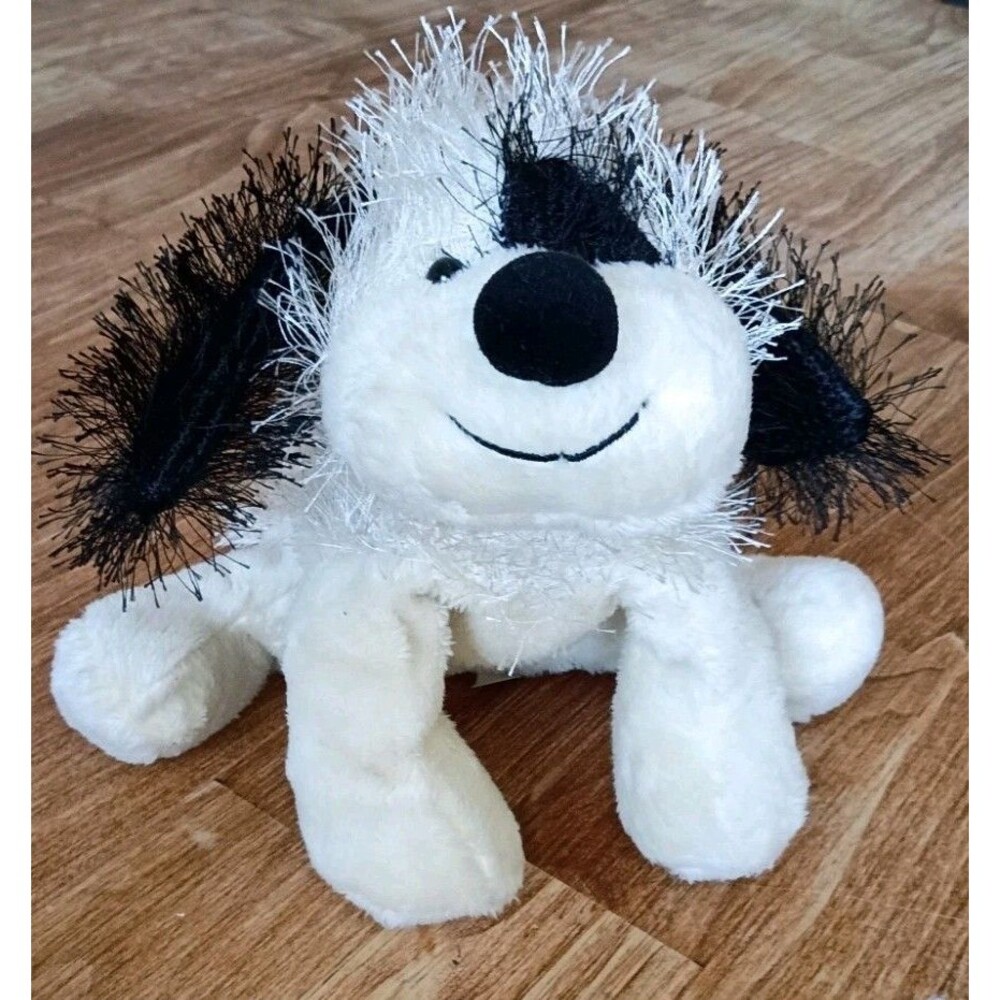 Ganz Cheeky Dog Plush HM192 Black White Shaggy Puppy Stuffed Animal Webkinz Era